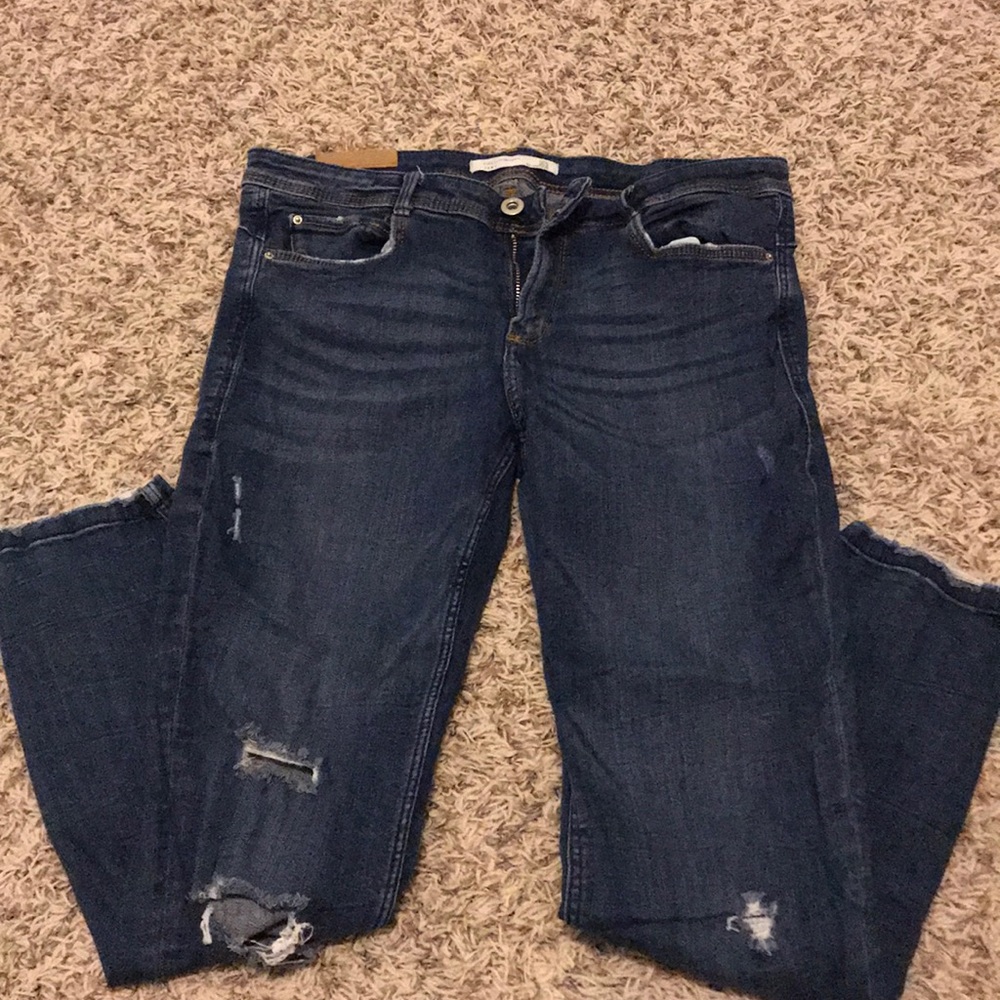 Zara cropped stretch jeans
